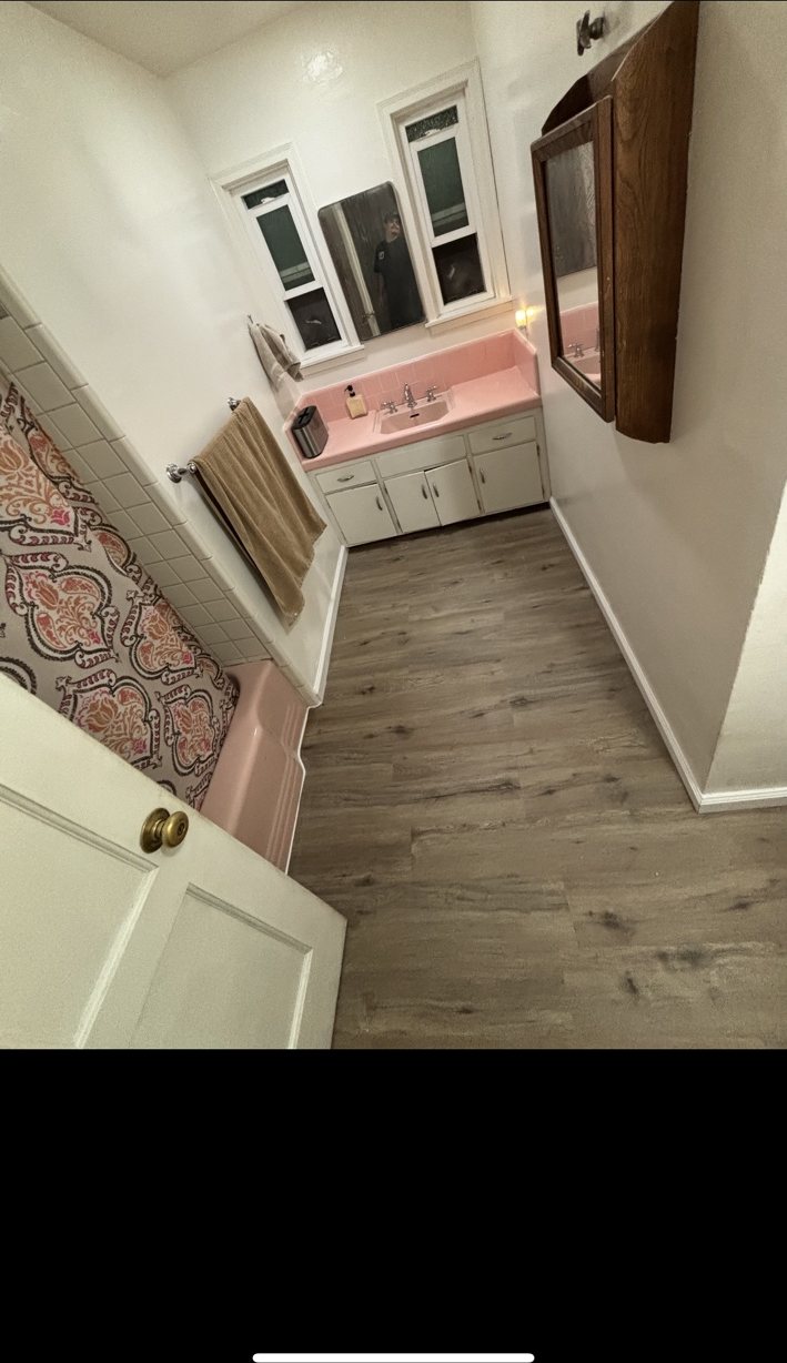 Bathroom floor after replacement