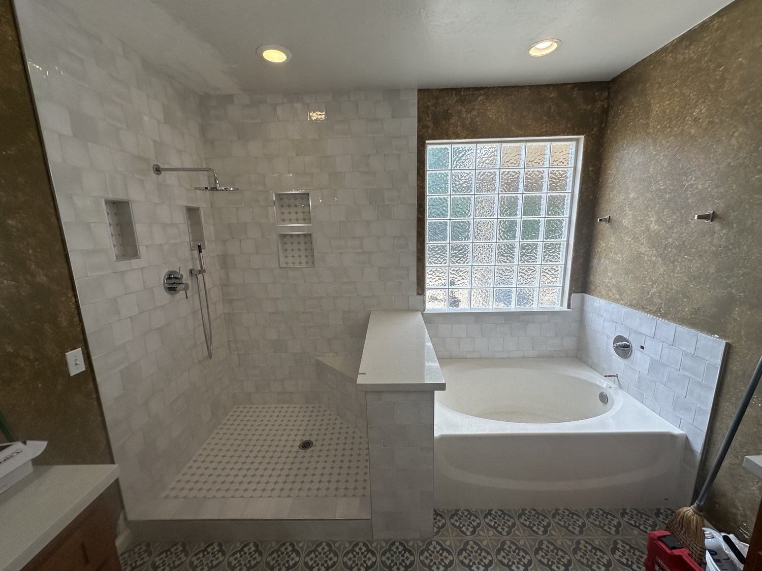Completed custom bathroom remodel